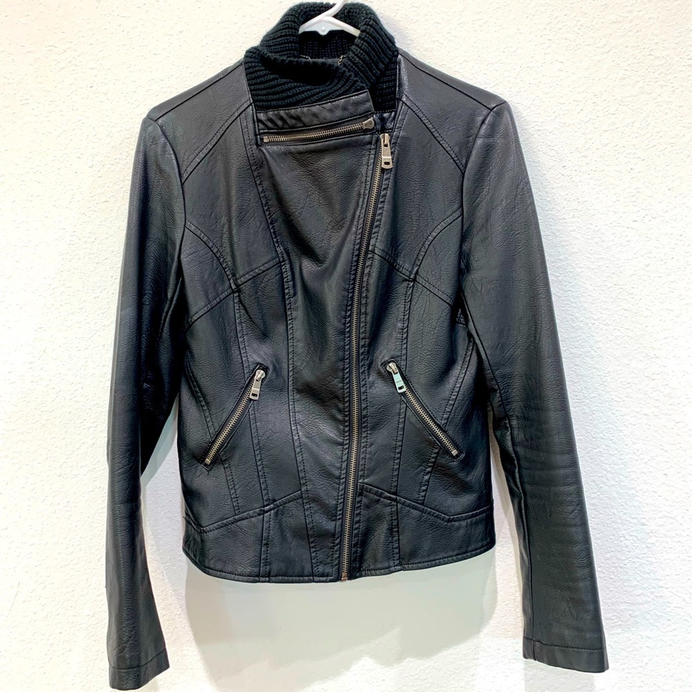 Women’s Black Faux Leather Jacket size Small
